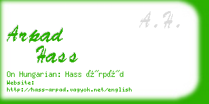 arpad hass business card